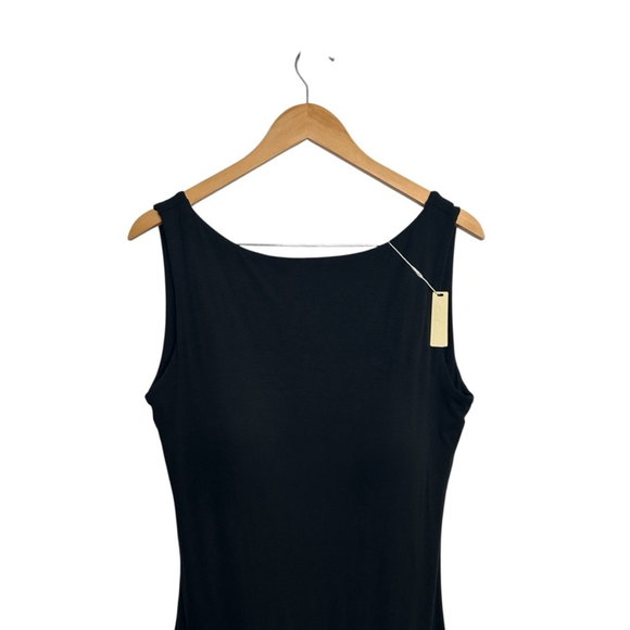 OGL Black Cooling Open Back Bandless Brami Boat Neck Mini Dress LBD Size XL - Picture 4 of 10